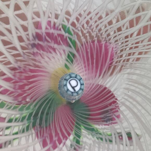 Perthshire 1984D Floral Spray Pink Lampwork Flower Spiral Latticinio Paperweight - Picture 6 of 12